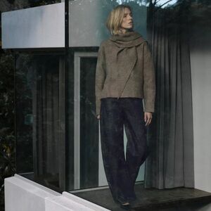 ZARA KNIT SCARF JUMPER - SWEATER WITH SCARF DETAIL - NEW